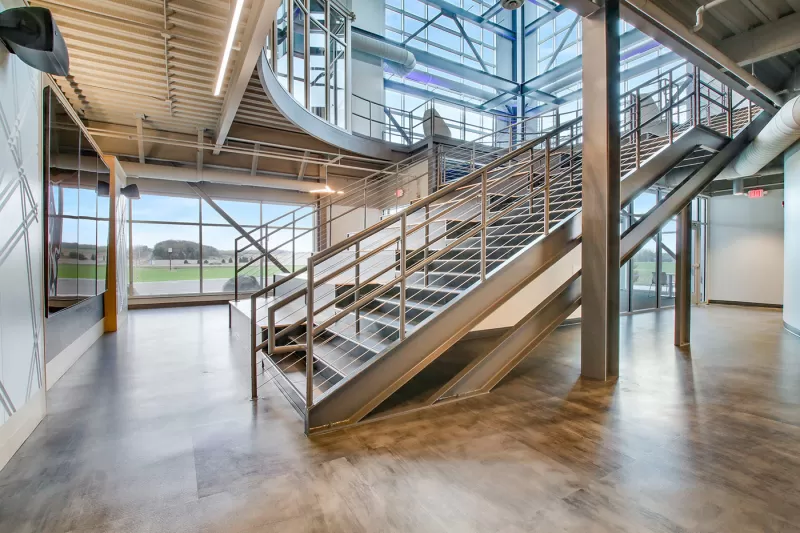Corporate office construction interior.